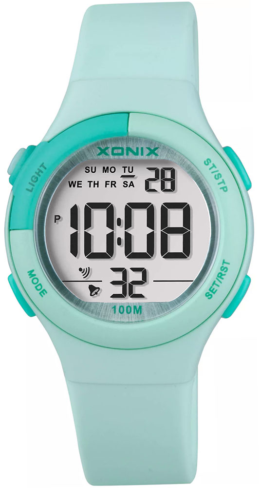 Zegarek Sportowy Zielony Damski Wielofunkcyjny Wodoodporny Alarm Timer