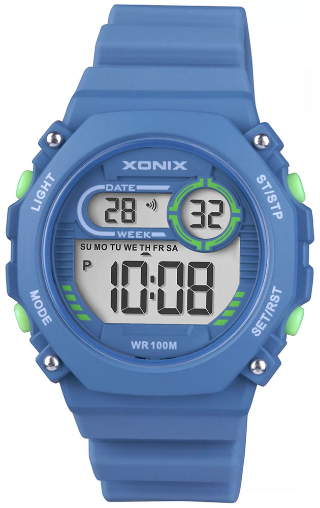 Zegarek Sportowy Niebieski Dla dziewczynki Lekki Wodoodporny Timer Alarm